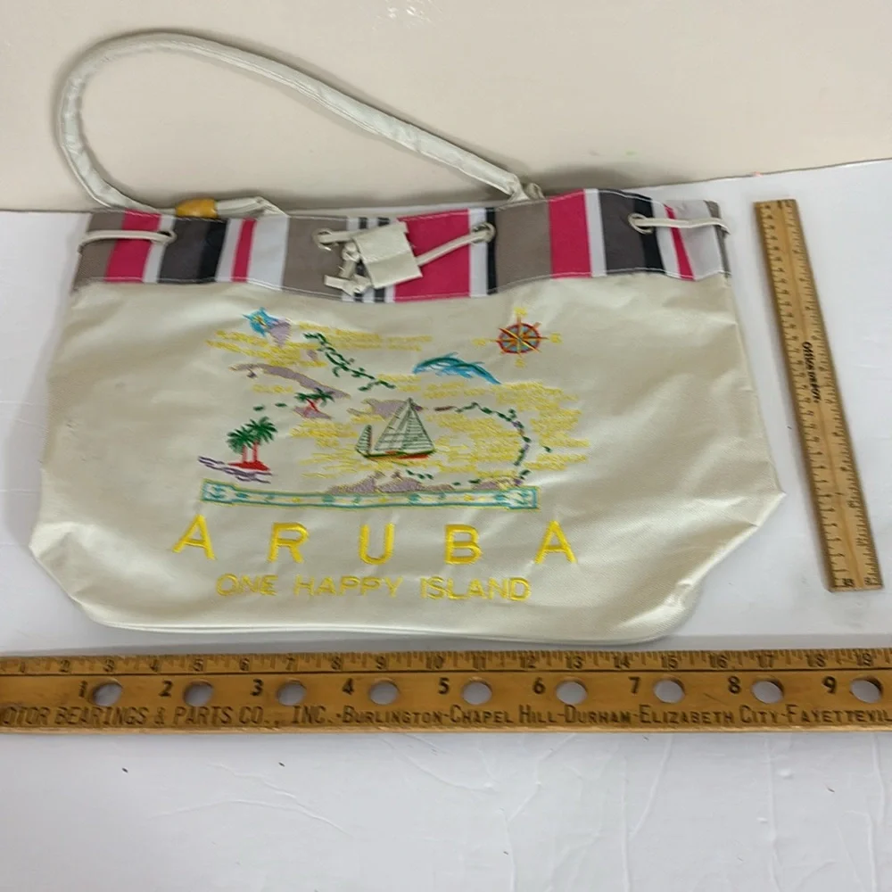 Aruba One Happy Island Beach Bag NWOT Map